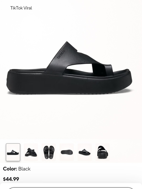 CROCS Shoes - CROCS Black Platform Crossband Slide Sandals NWOT
